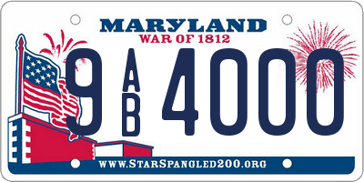MD license plate 9AB4000