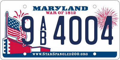 MD license plate 9AB4004