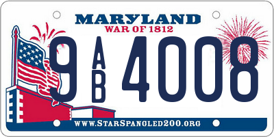 MD license plate 9AB4008