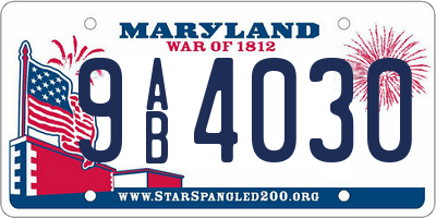 MD license plate 9AB4030