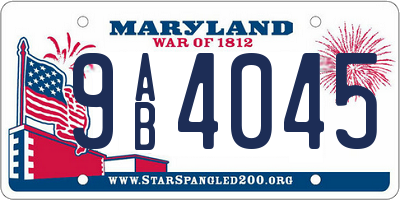 MD license plate 9AB4045
