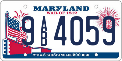 MD license plate 9AB4059