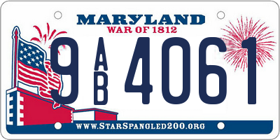 MD license plate 9AB4061