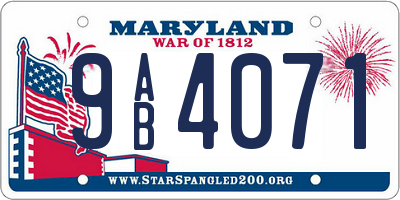 MD license plate 9AB4071