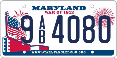 MD license plate 9AB4080