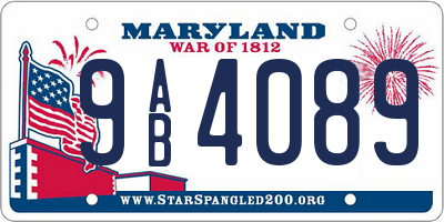 MD license plate 9AB4089
