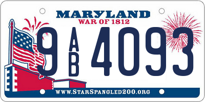 MD license plate 9AB4093