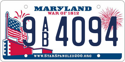 MD license plate 9AB4094