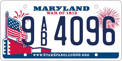 MD license plate 9AB4096