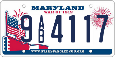 MD license plate 9AB4117