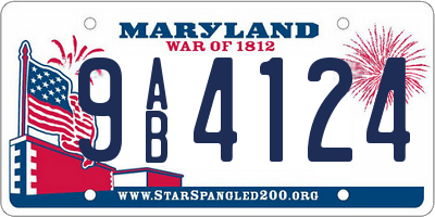 MD license plate 9AB4124