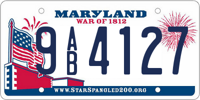 MD license plate 9AB4127