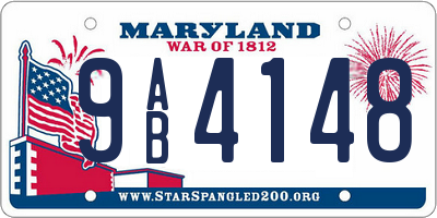 MD license plate 9AB4148