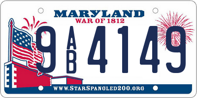 MD license plate 9AB4149