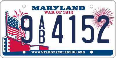 MD license plate 9AB4152