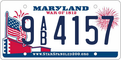 MD license plate 9AB4157
