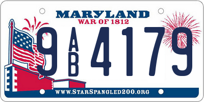 MD license plate 9AB4179