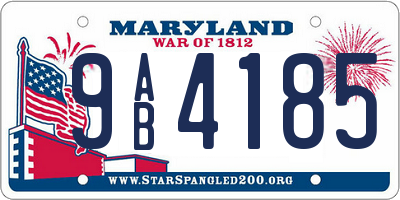 MD license plate 9AB4185