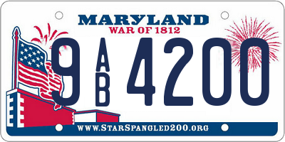 MD license plate 9AB4200