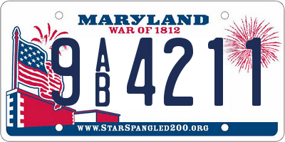 MD license plate 9AB4211