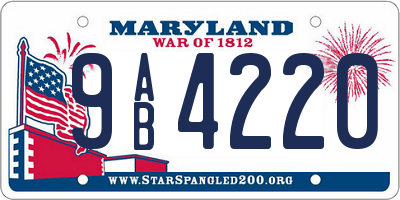 MD license plate 9AB4220