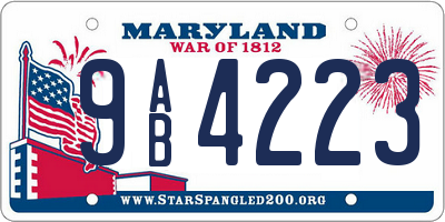 MD license plate 9AB4223