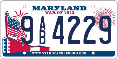 MD license plate 9AB4229
