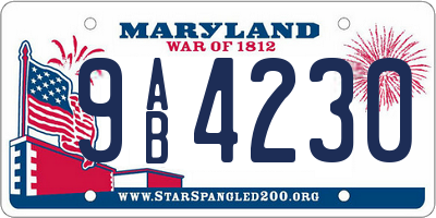 MD license plate 9AB4230