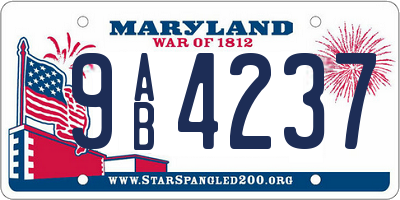 MD license plate 9AB4237