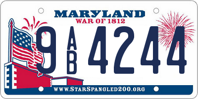 MD license plate 9AB4244