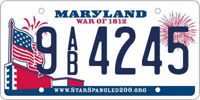 MD license plate 9AB4245