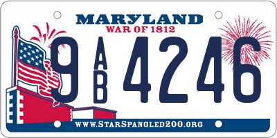 MD license plate 9AB4246