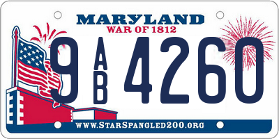 MD license plate 9AB4260