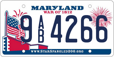 MD license plate 9AB4266