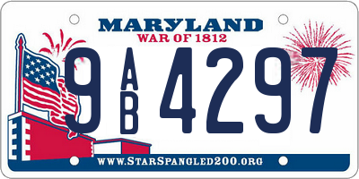 MD license plate 9AB4297