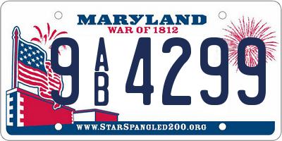 MD license plate 9AB4299