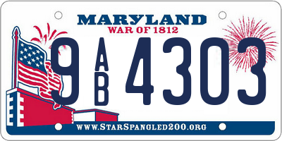 MD license plate 9AB4303