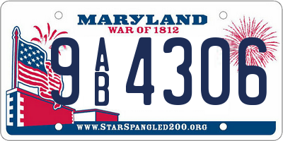 MD license plate 9AB4306