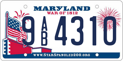 MD license plate 9AB4310