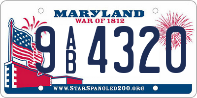 MD license plate 9AB4320