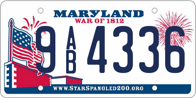 MD license plate 9AB4336