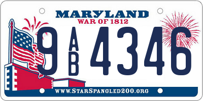 MD license plate 9AB4346