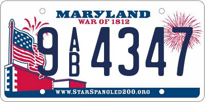 MD license plate 9AB4347