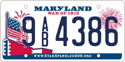 MD license plate 9AB4386