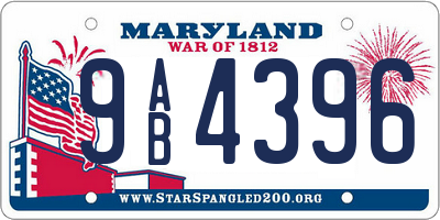 MD license plate 9AB4396