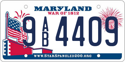MD license plate 9AB4409