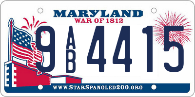 MD license plate 9AB4415