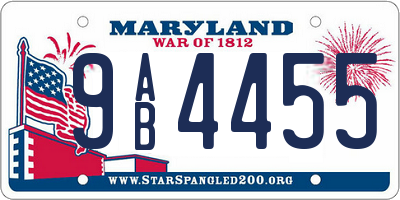 MD license plate 9AB4455