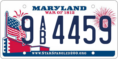 MD license plate 9AB4459