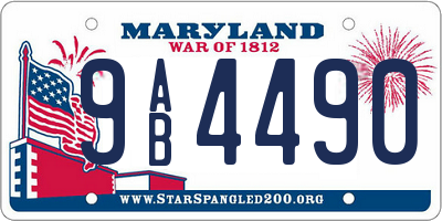 MD license plate 9AB4490